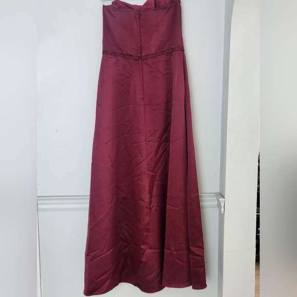 Mori Lee Womens Strapless Dress Size 13/14 Claret/Wine Bridesmaid Formal Prom - Picture 6 of 10